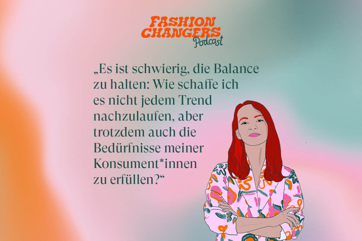 Zitat von Sabinna Rachimova im Fashion Changers Podcast zu Trends und Trendprognosen